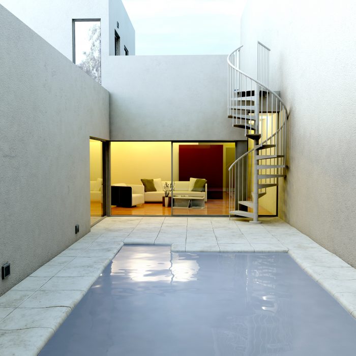 Urban F20ZV Light Grey Exterior Spiral Staircase