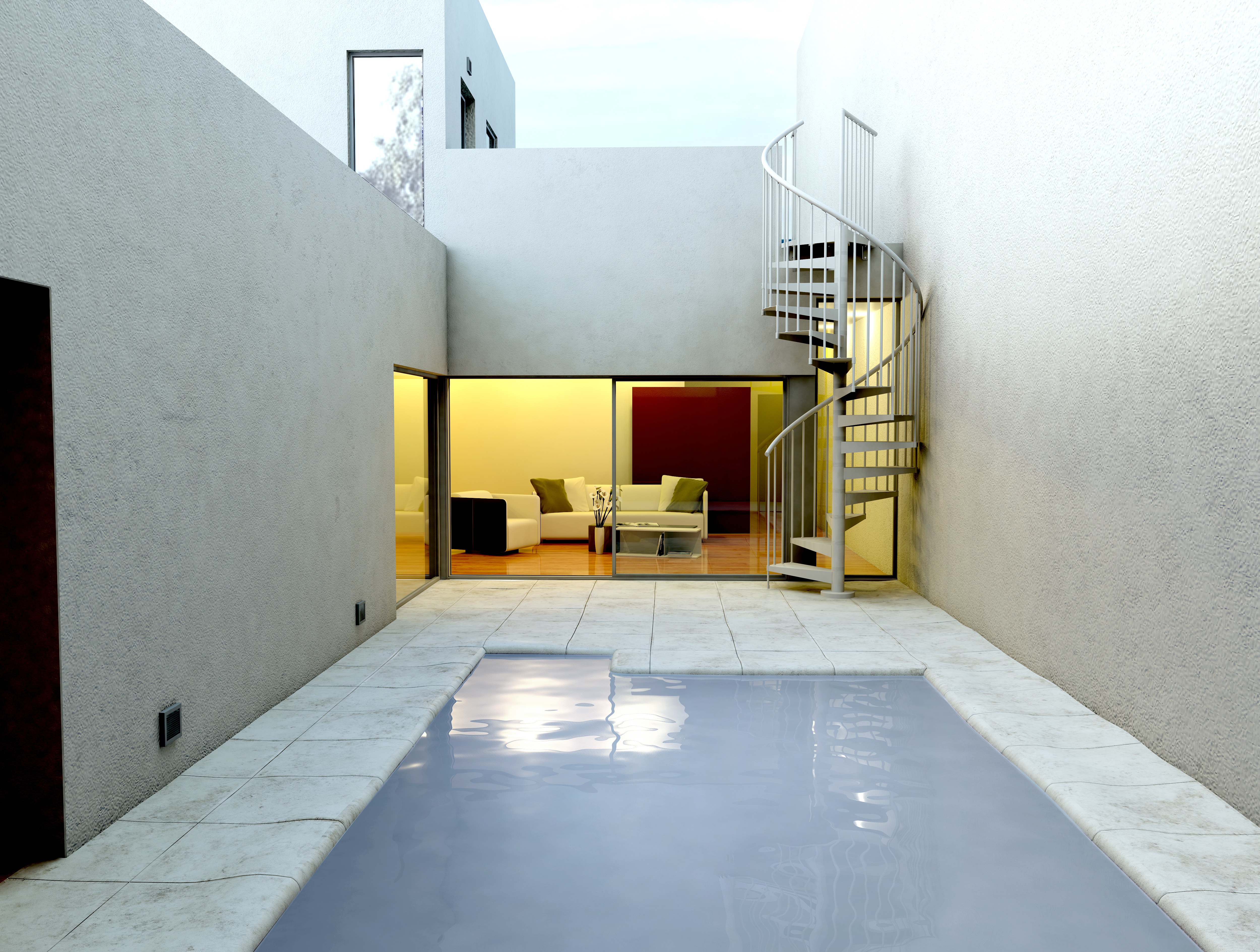 Urban F20ZV Light Grey Exterior Spiral Staircase